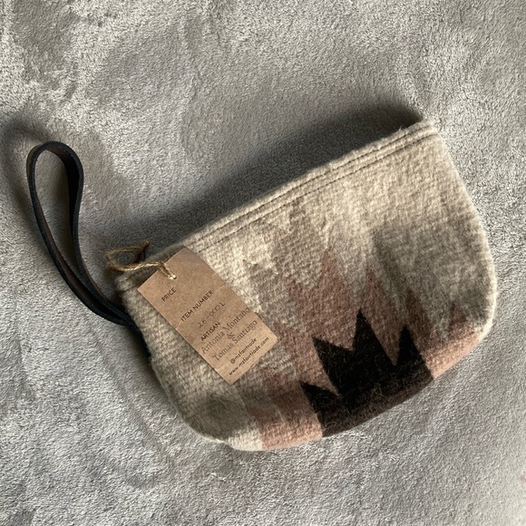 MZ Made Handbags - Fair trade MZ Made clutch bag wool with letter strap NWT